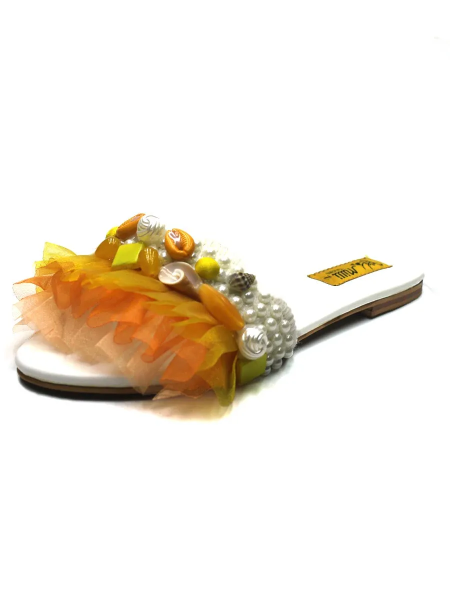Orange Frill Slippers