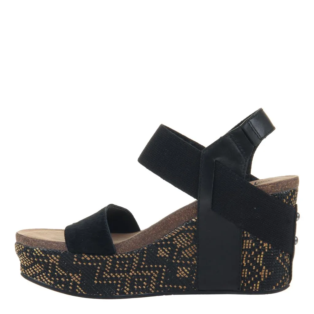 OTBT - BUSHNELL in BLACK JUTE Wedge Sandals