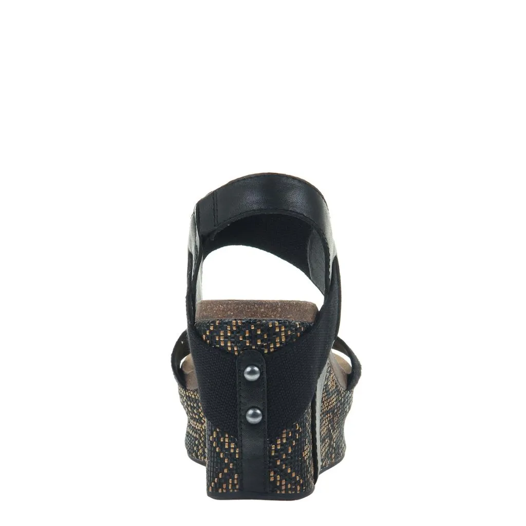 OTBT - BUSHNELL in BLACK JUTE Wedge Sandals