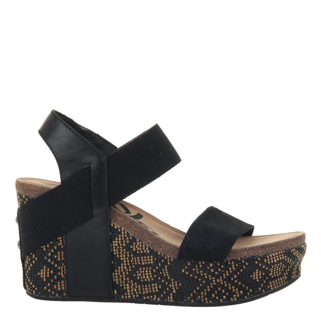 OTBT - BUSHNELL in BLACK JUTE Wedge Sandals
