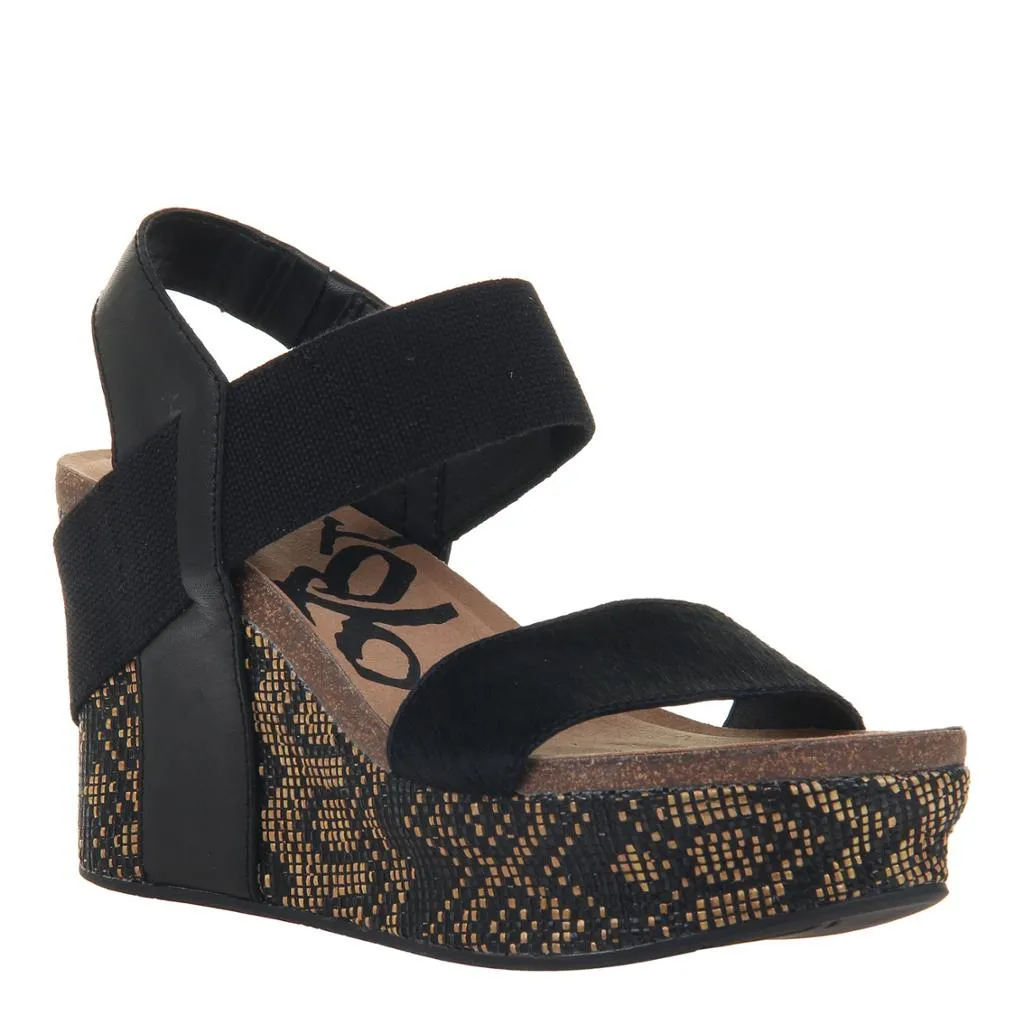 OTBT - BUSHNELL in BLACK JUTE Wedge Sandals