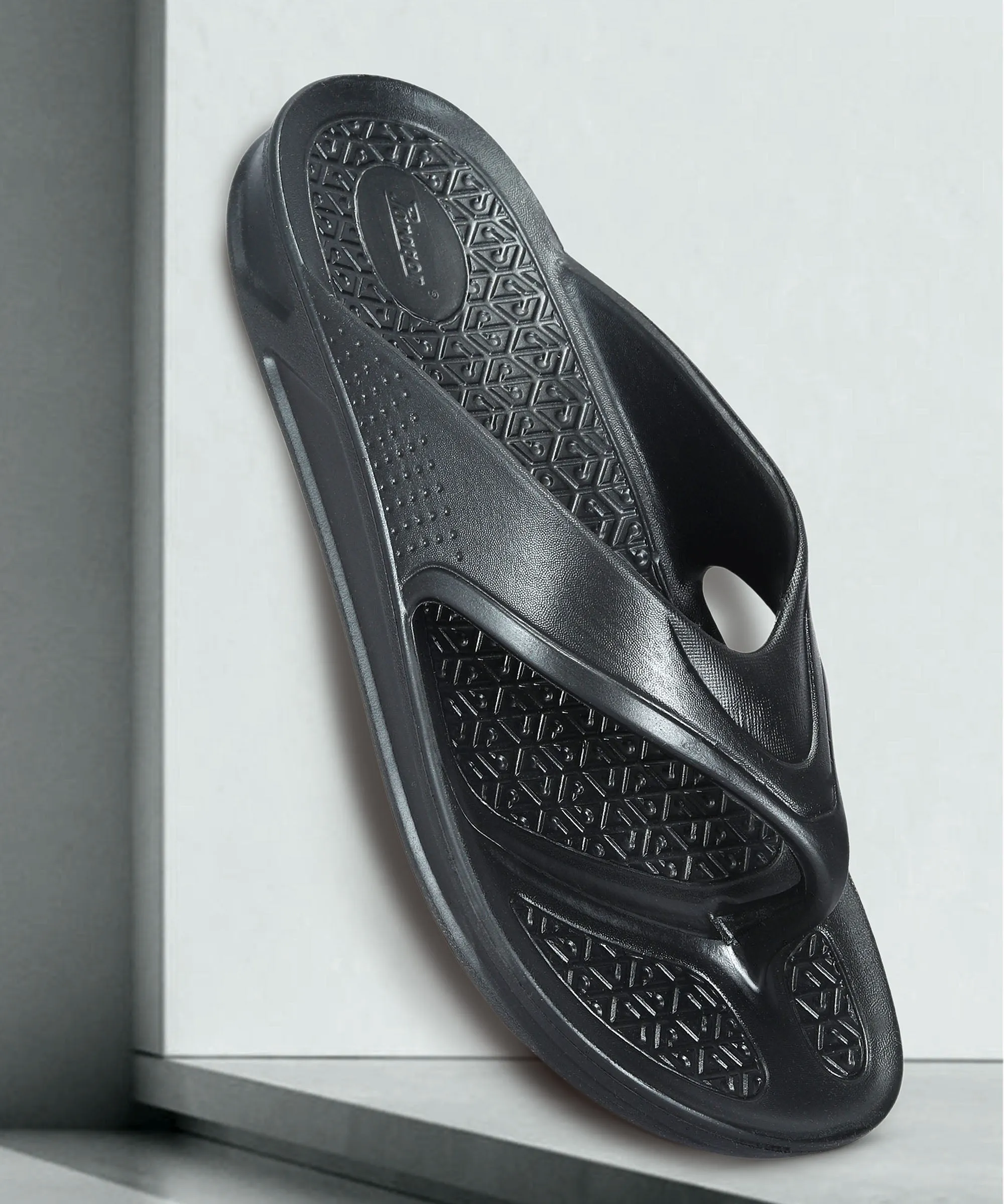 Paragon Men's Black Slippers | Comfortable Everyday Use Slippers