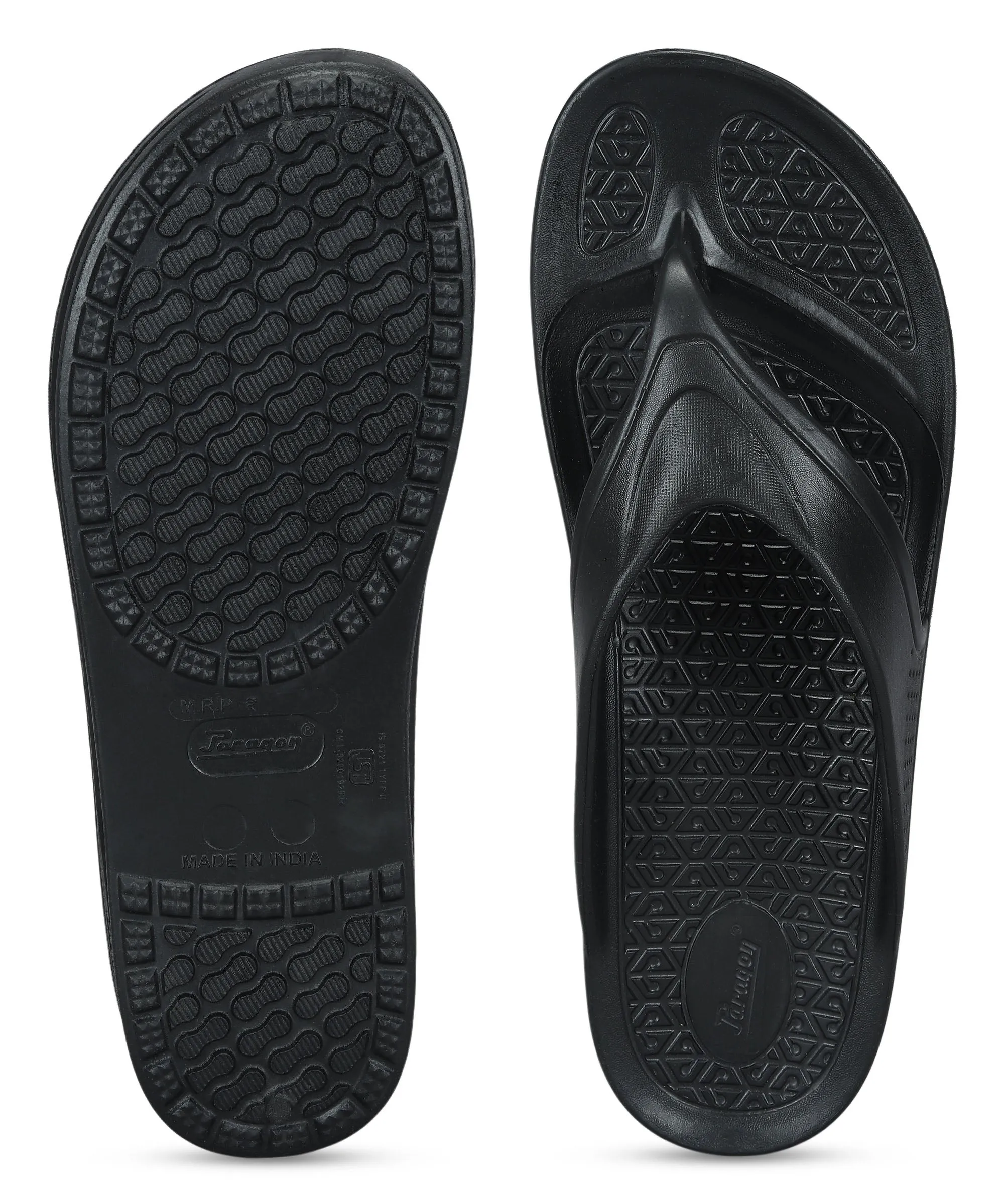 Paragon Men's Black Slippers | Comfortable Everyday Use Slippers