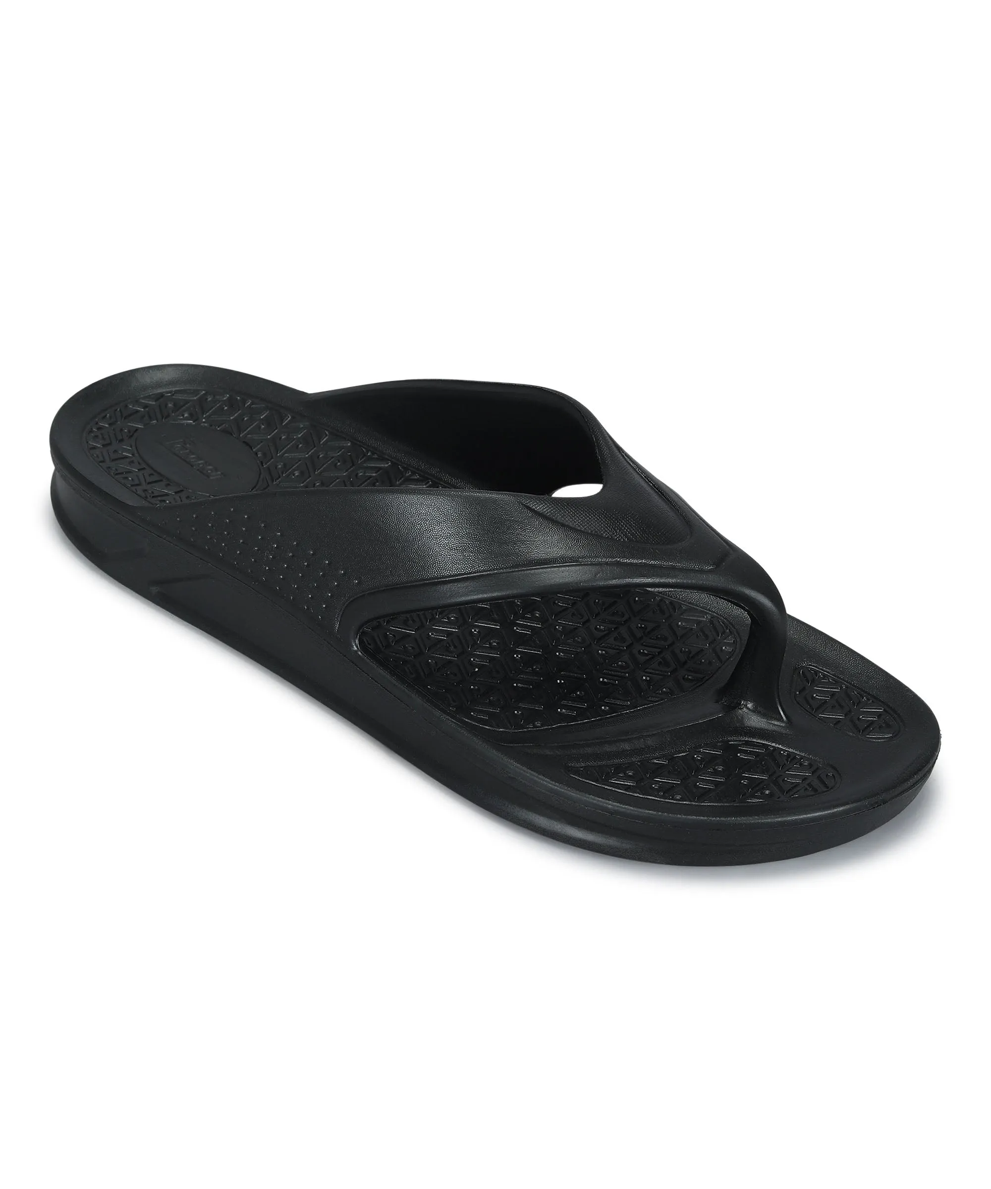 Paragon Men's Black Slippers | Comfortable Everyday Use Slippers