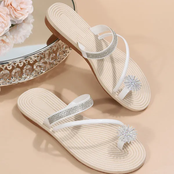 Purpdrank - Green Fashion Casual Patchwork Rhinestone Round Comfortable Shoes
