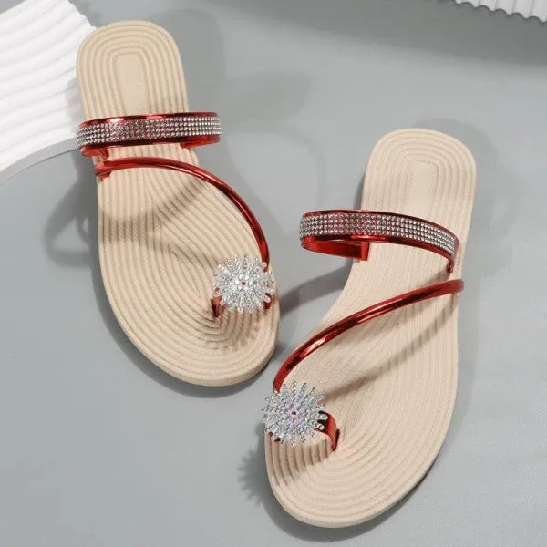 Purpdrank - Green Fashion Casual Patchwork Rhinestone Round Comfortable Shoes