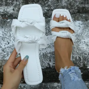 Purpdrank - White Casual Daily Patchwork Solid Color Square Comfortable Shoes