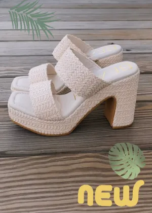 raffia platform sandal