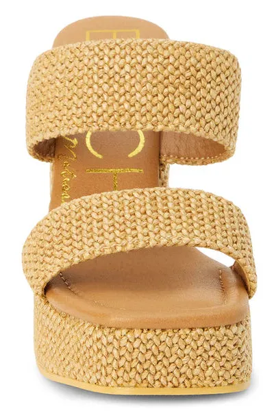 raffia platform sandal