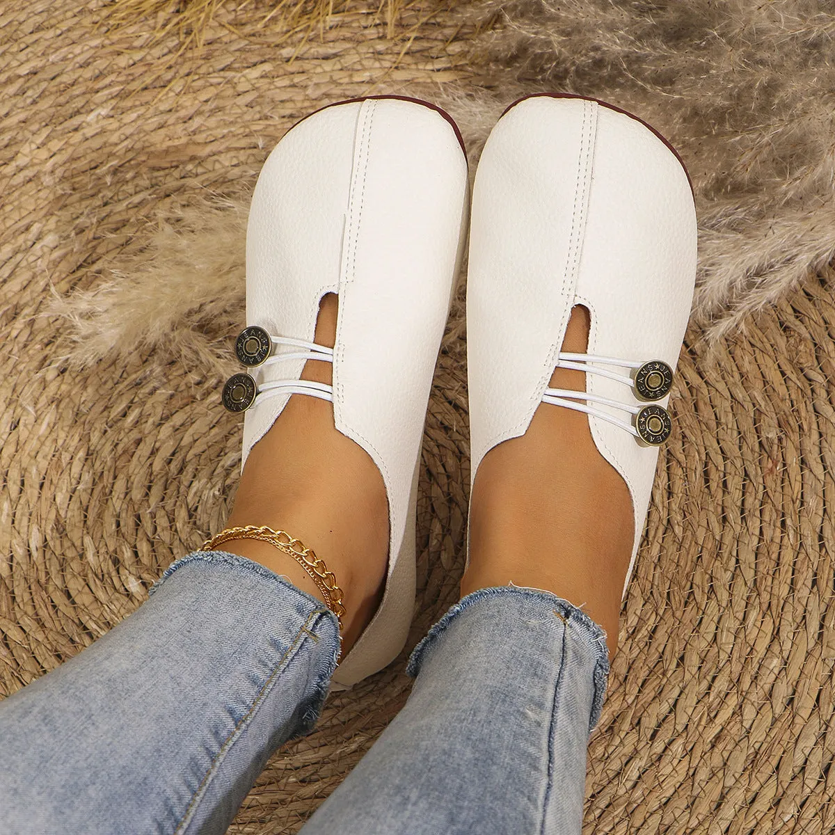 Round Toe Flat Slip-Ons