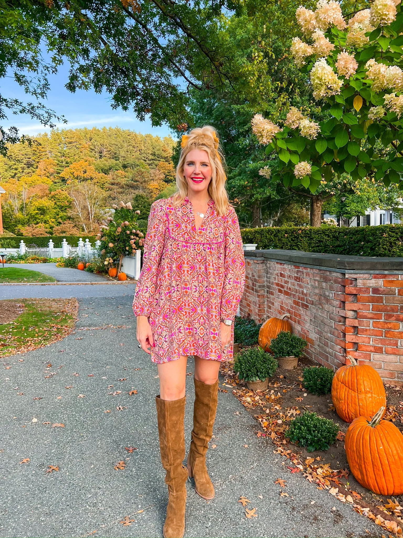 Rushing Into It Mini Dress - Tan/Fuchsia