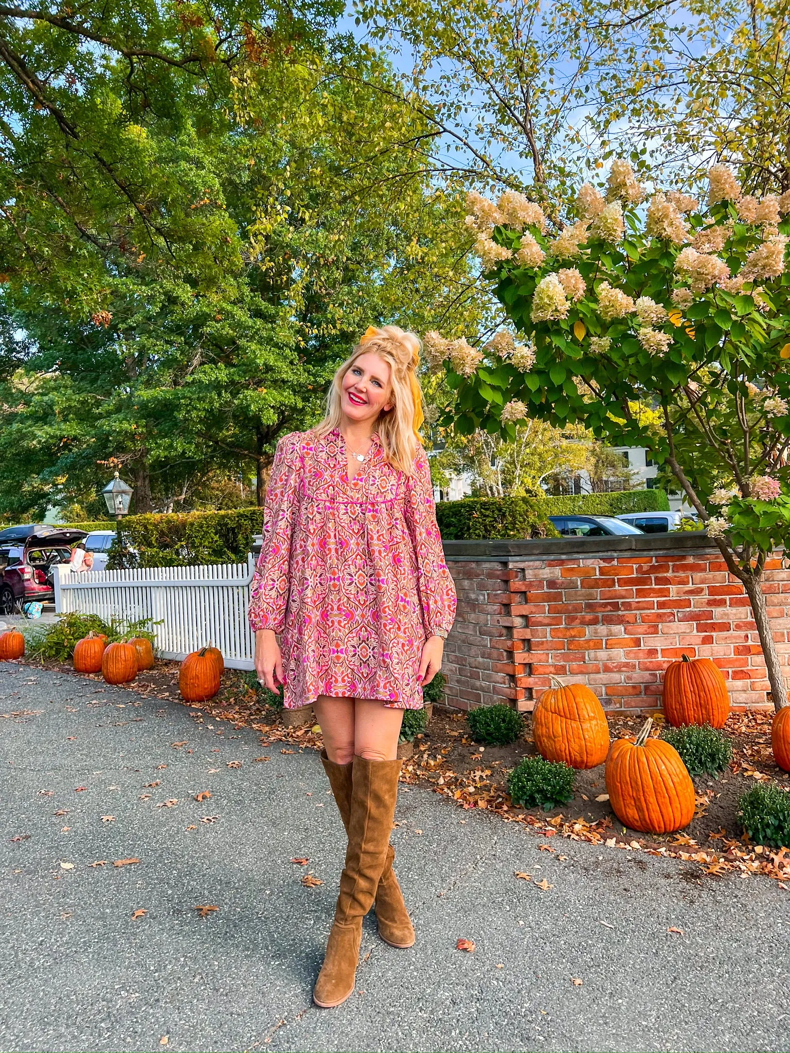 Rushing Into It Mini Dress - Tan/Fuchsia