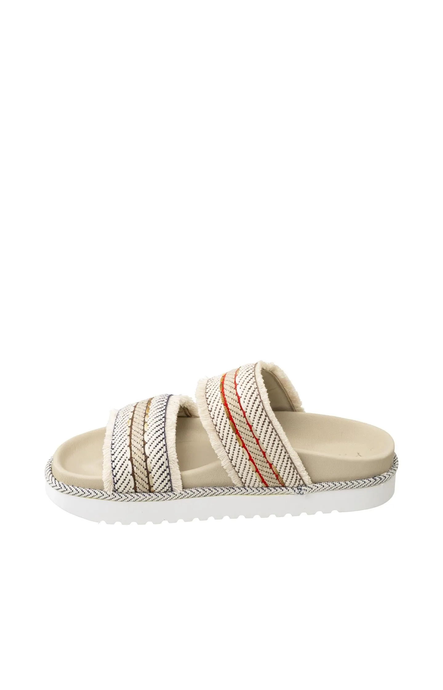 Sandals with braided straps and fringes