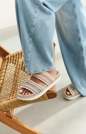 Sandals with braided straps and fringes