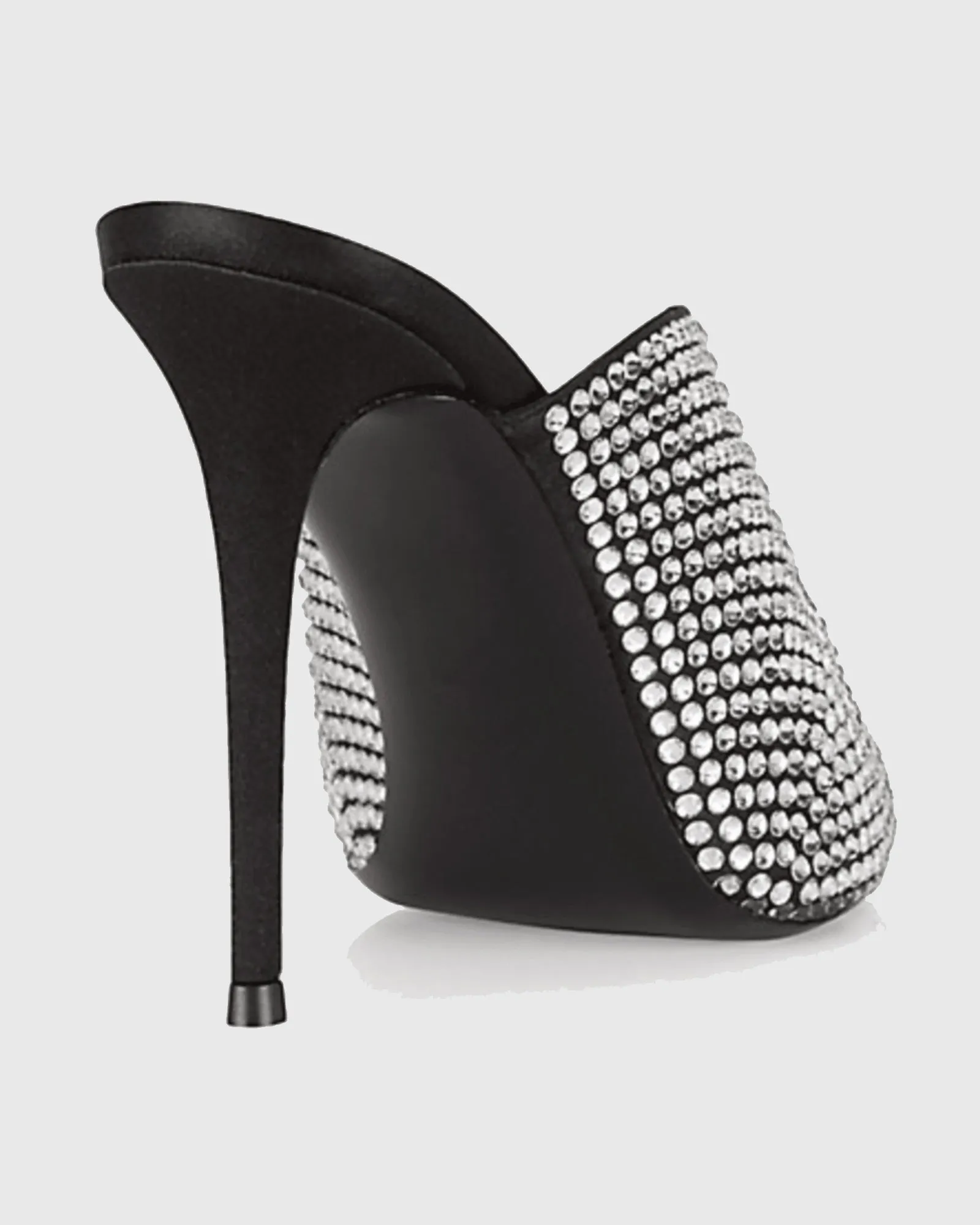 Saveria Rhinestone Petal Slippers In Black