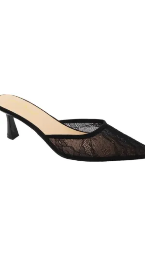 Scarlet Lace Mules