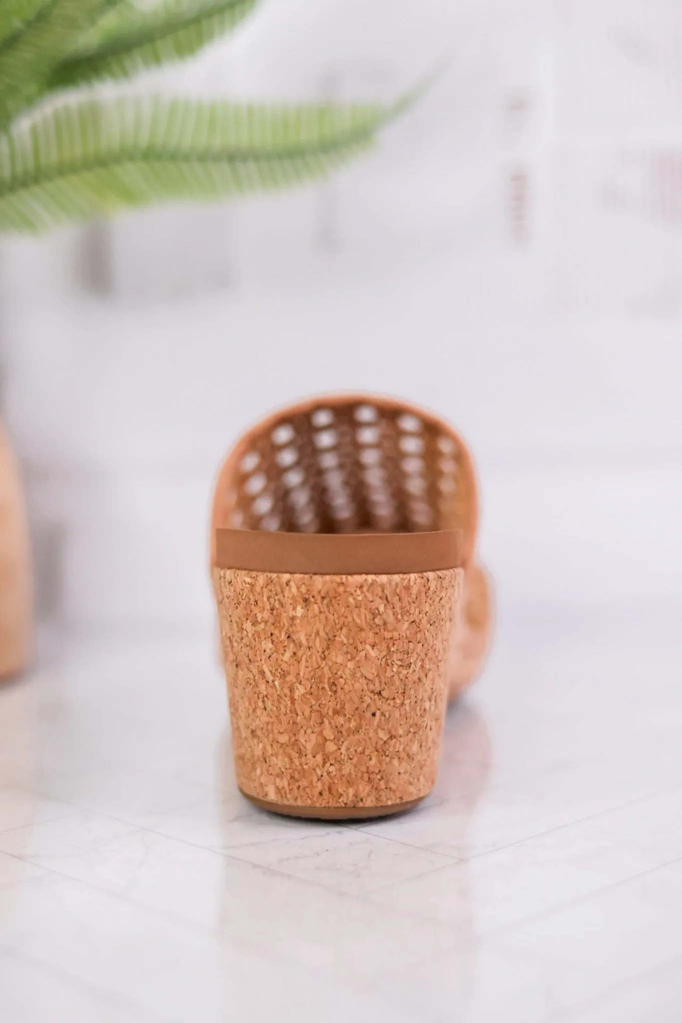 Tan Vacation Rattan Wedge Sandals