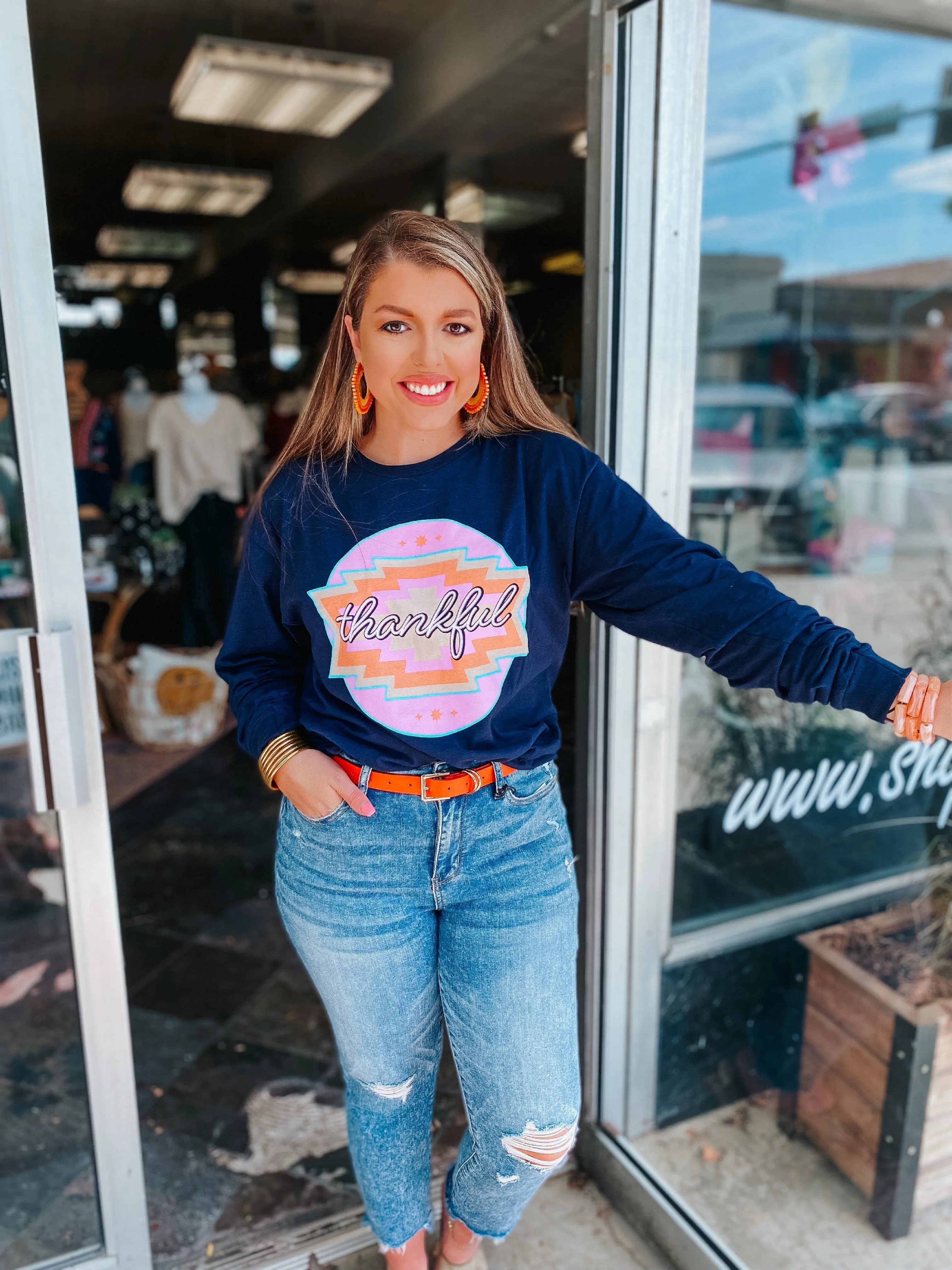 Thankful Aztec Tee - SMALL
