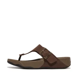 TRAKK II Men's Buckle Leather Toe-Post Sandals