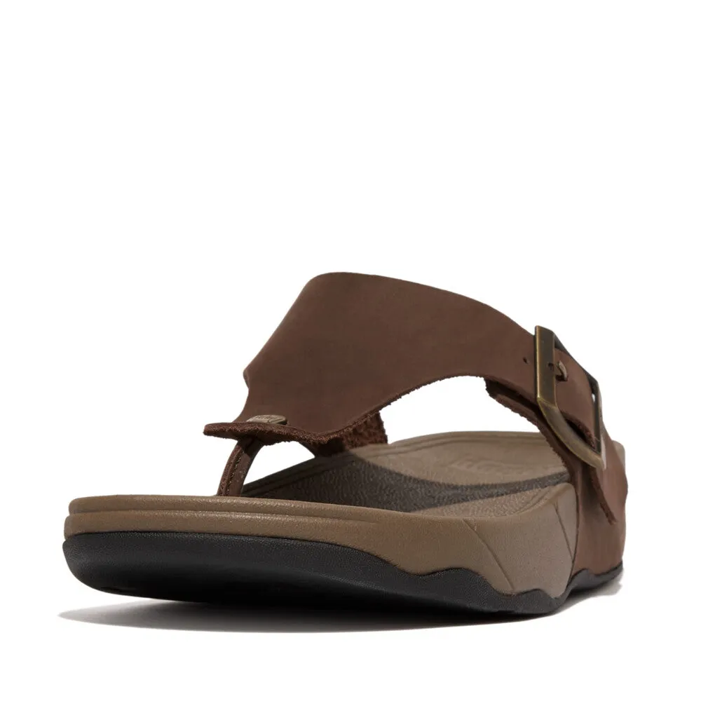 TRAKK II Men's Buckle Leather Toe-Post Sandals