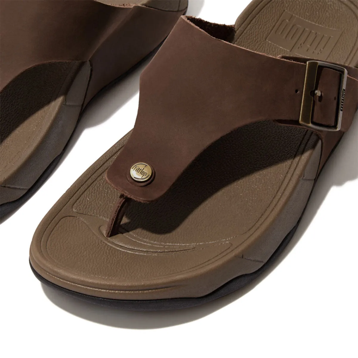 TRAKK II Men's Buckle Leather Toe-Post Sandals