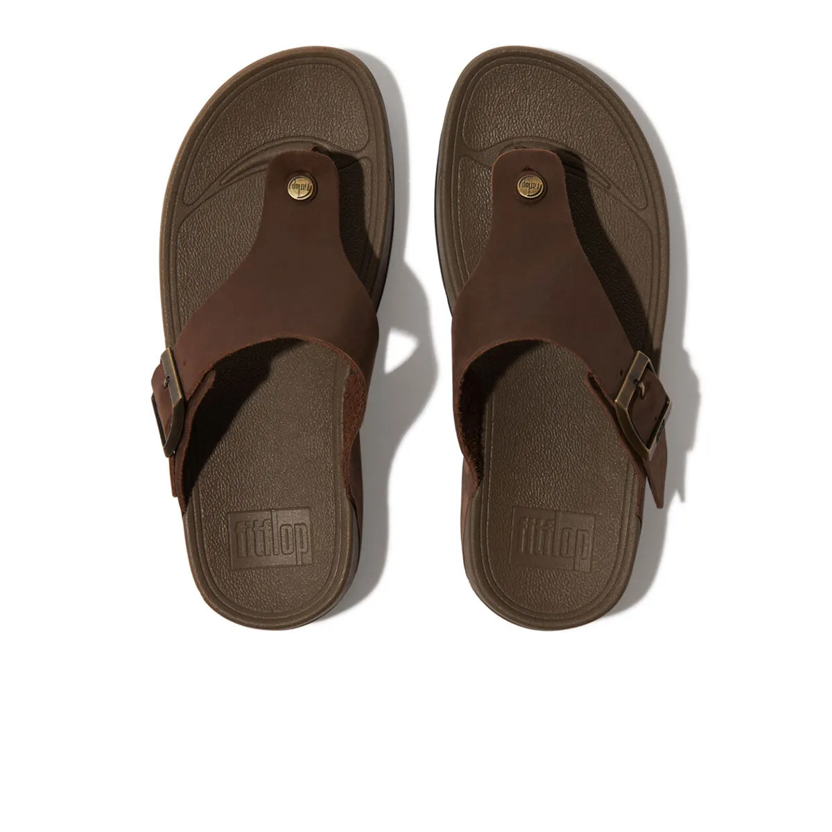 TRAKK II Men's Buckle Leather Toe-Post Sandals