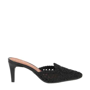 Valerio Conte 470094 Black Heeled Mule