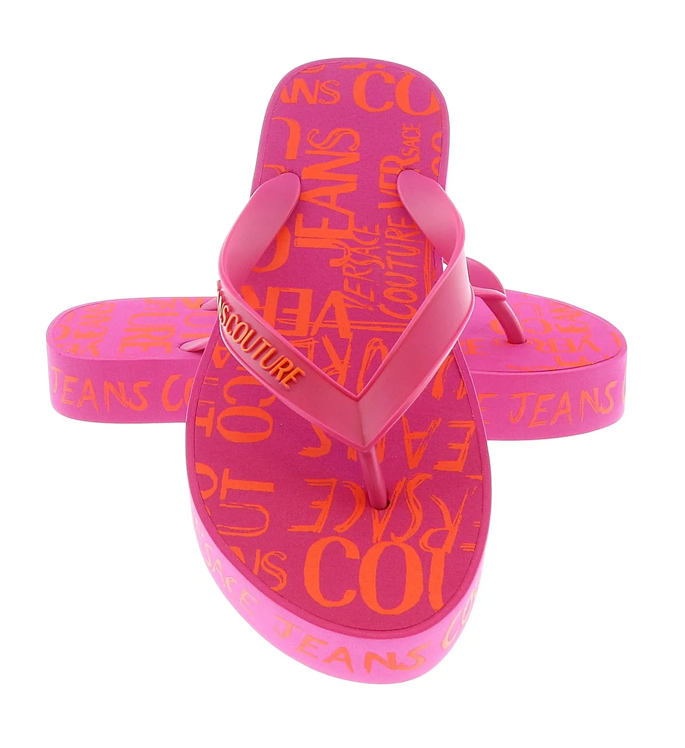 Versace Jeans Couture Pink Signature Sole Fashion Platform Flip Flop-