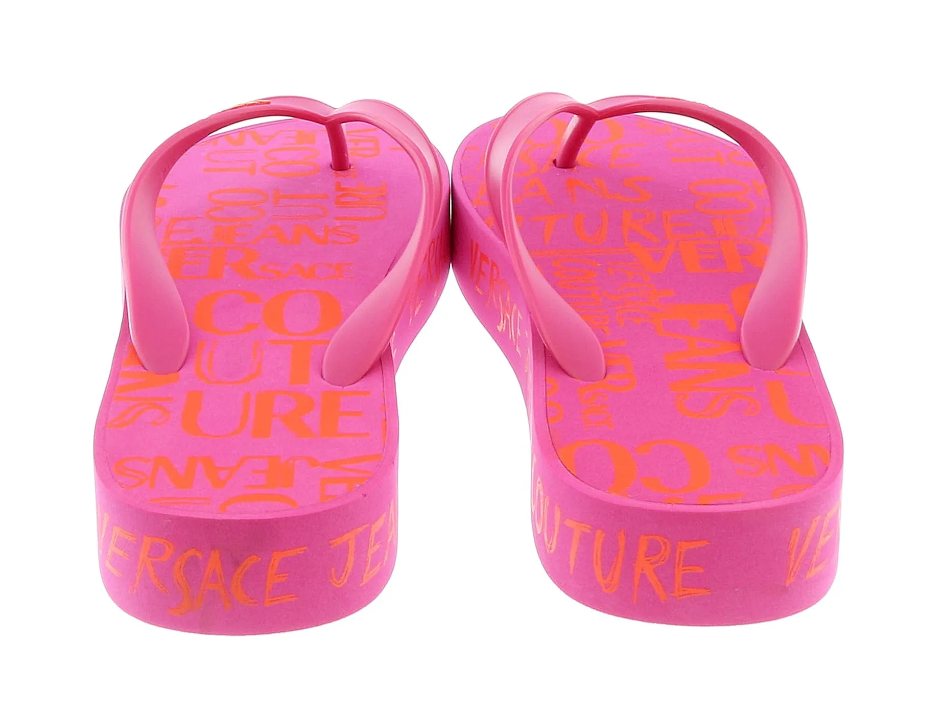 Versace Jeans Couture Pink Signature Sole Fashion Platform Flip Flop-