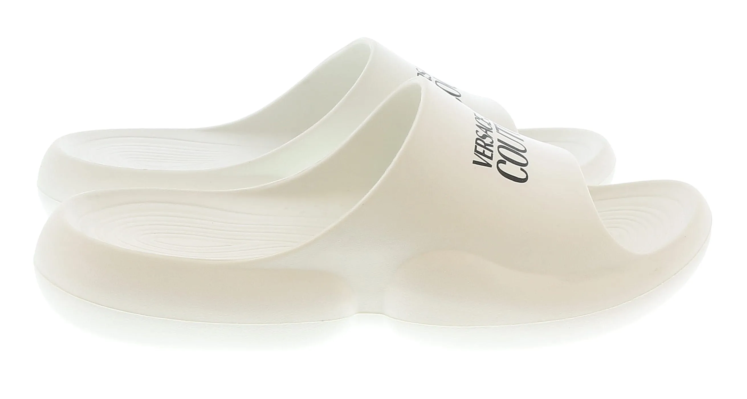 Versace Jeans Couture White Signature Platform Slide Sandals-