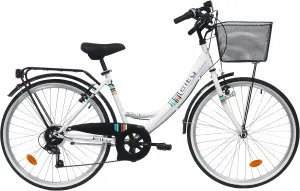 VTC 26" Femme City Style Retro - 6 Vitesses par poigne tournante et drailleur Shimano TY21 avec Freins V-Brake et quipement City