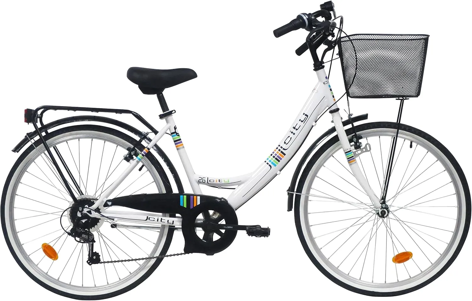 VTC 26" Femme City Style Retro - 6 Vitesses par poigne tournante et drailleur Shimano TY21 avec Freins V-Brake et quipement City