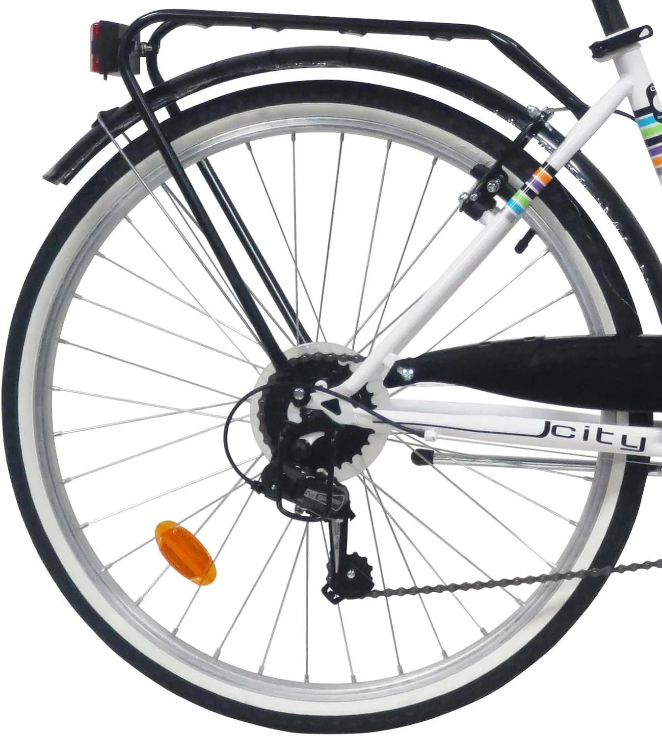 VTC 26" Femme City Style Retro - 6 Vitesses par poigne tournante et drailleur Shimano TY21 avec Freins V-Brake et quipement City