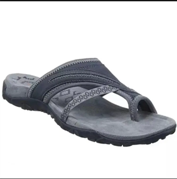 Wholesale Women's Shoes Comfortable Toe Flat Slippers Women's Color-matching Sandals and Slippers