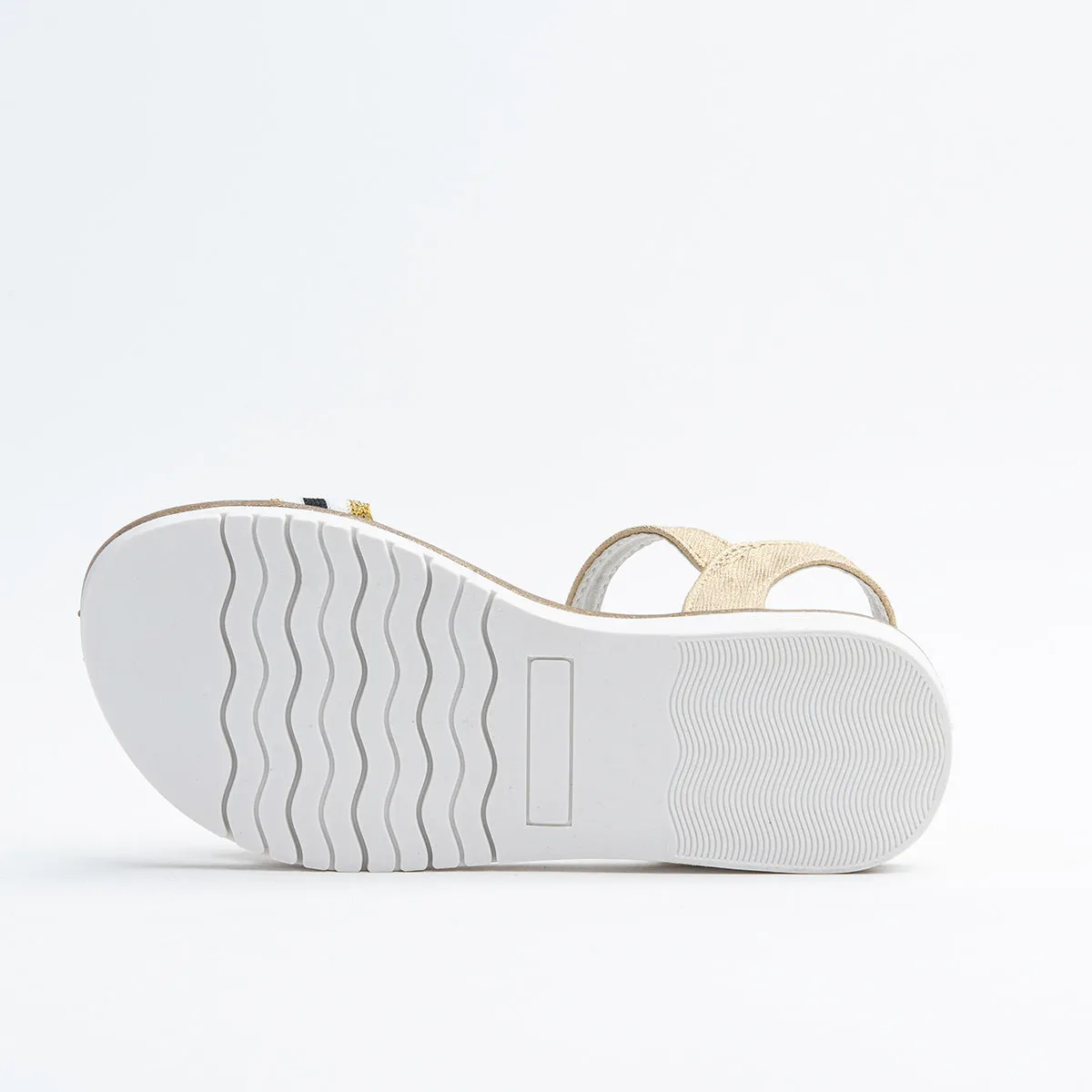 Wojtyłko Big Girls' Golden Open-toe Sandals with Stripes | 5S1149-GO