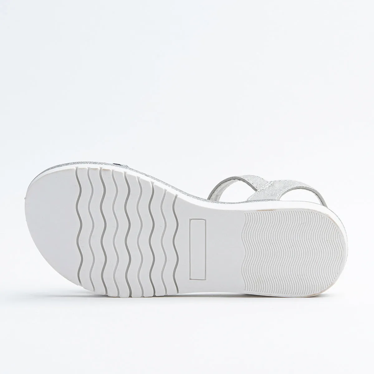 Wojtyłko Big Girls' Silver Open-toe Sandals with Stripes | 5S1149-SI