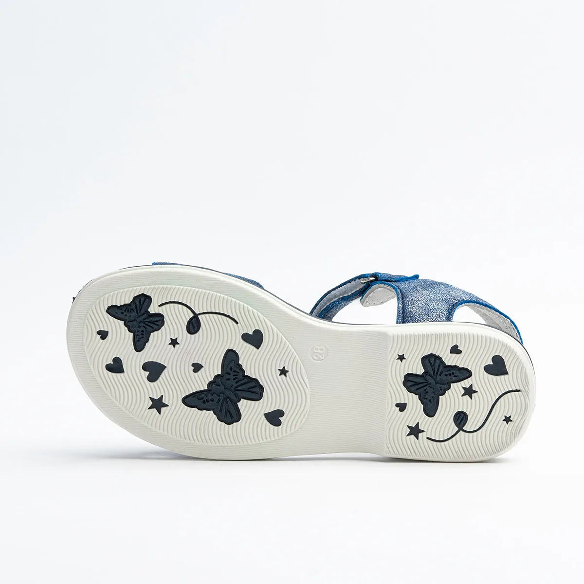 Wojtyłko Girls' Metallic Blue Open-toe Sandals | 3S2420-MB