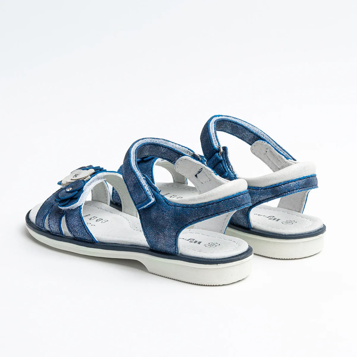 Wojtyłko Girls' Metallic Blue Open-toe Sandals | 3S2420-MB