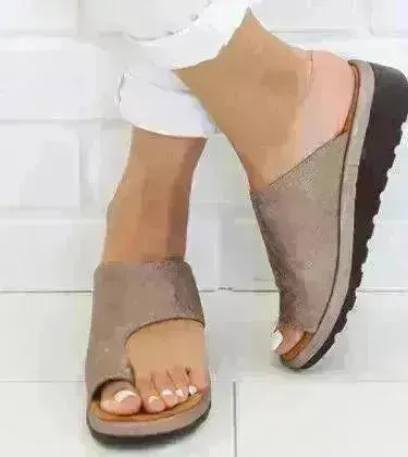 Women Big Toe Clip Casual Flat heel Slippers