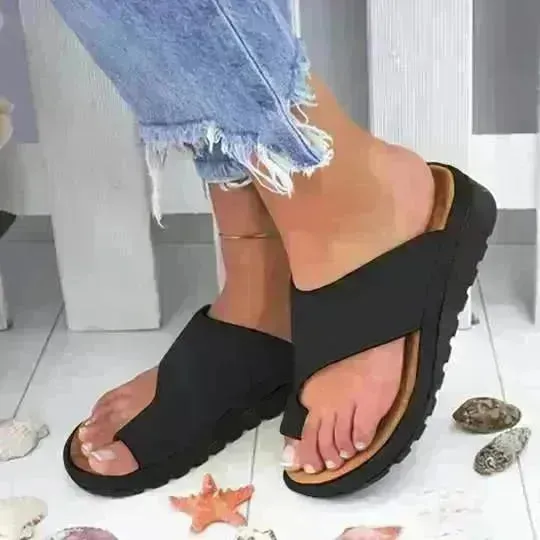 Women Big Toe Clip Casual Flat heel Slippers