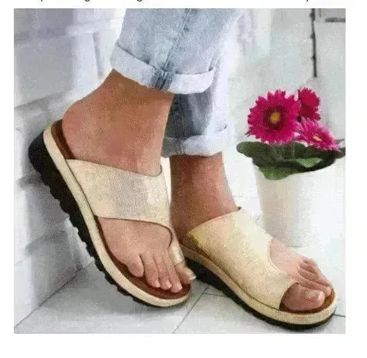 Women Big Toe Clip Casual Flat heel Slippers
