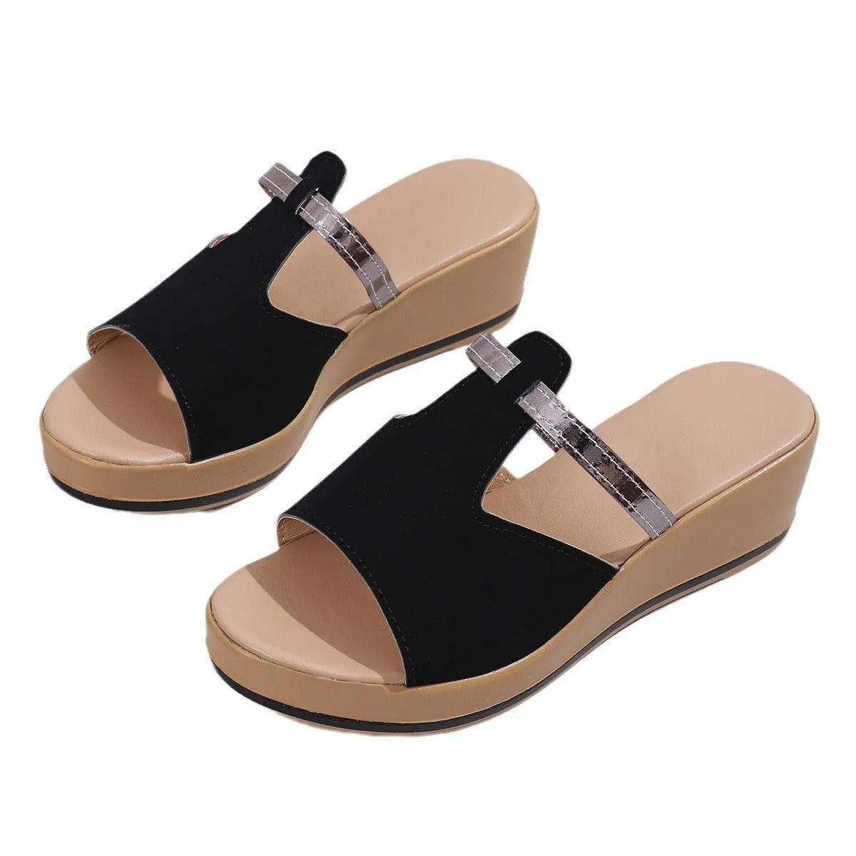 Women's Fashion Slippers | Comfortable Outdoor Shoes (White, Black, Champagne)