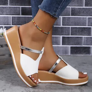 Women's Fashion Slippers | Comfortable Outdoor Shoes (White, Black, Champagne)