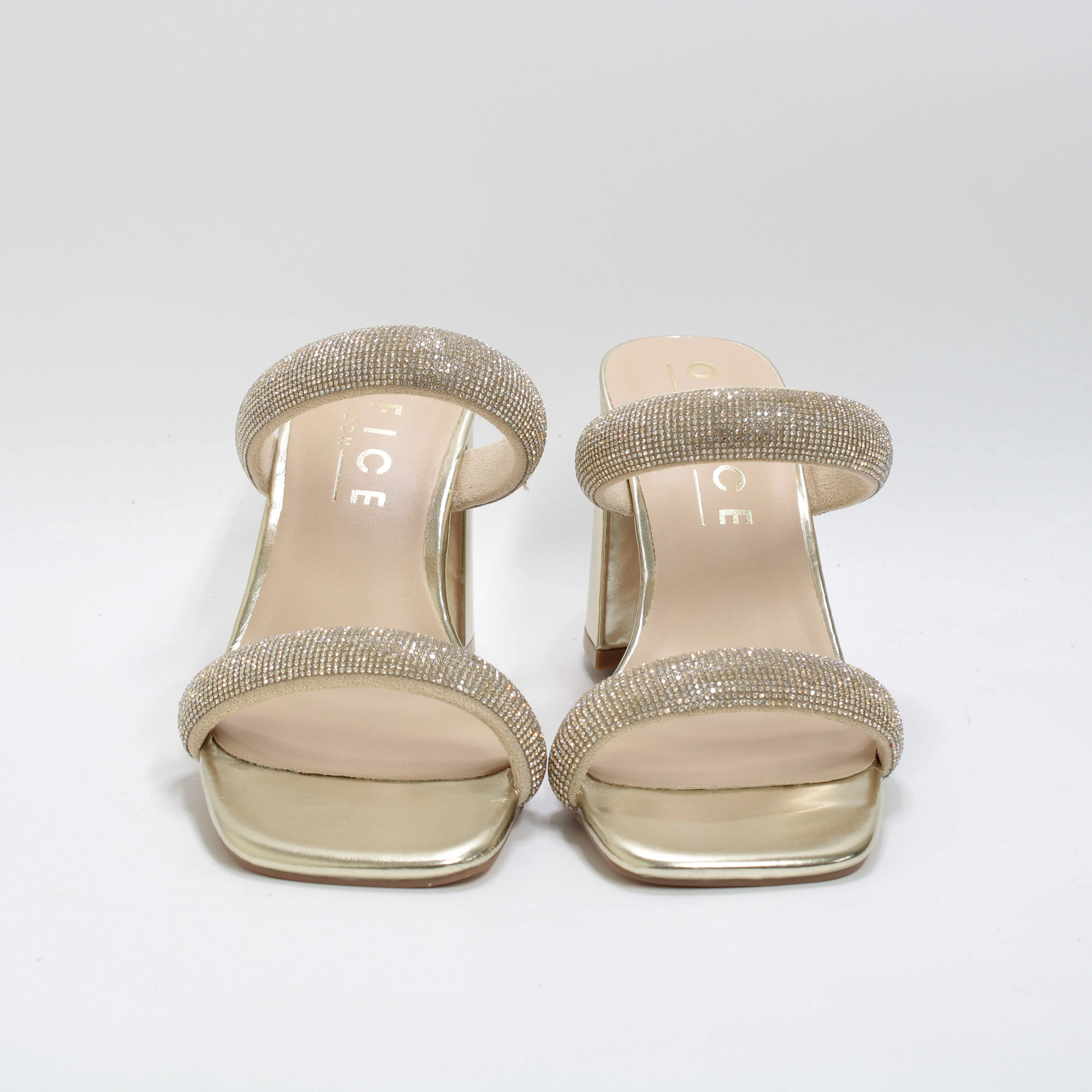 Womens Office Mori Two Strap Mule Gold